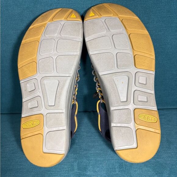 Keen Uneek 2 Mens US 13 Water Sandals Cord Braided Rope Gray Yellow TrailSport